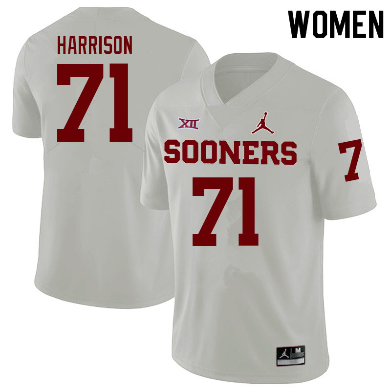 Women #71 Anton Harrison Oklahoma Sooners College Football Jerseys Sale-White